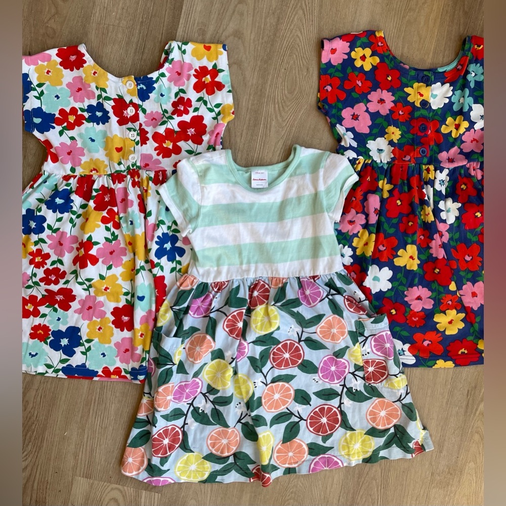 3 Hanna Andersson Girls Cotton Dresses, size 5